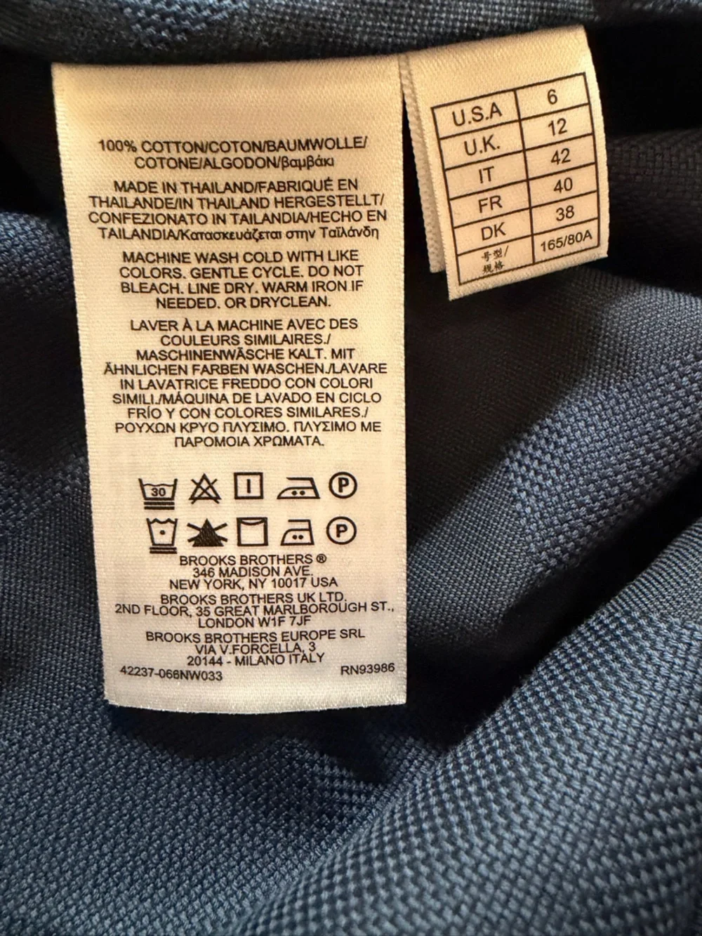 NWT Brooks Brothers 100% cotton button down shirt dress. Old money, classic - Picture 11 of 12